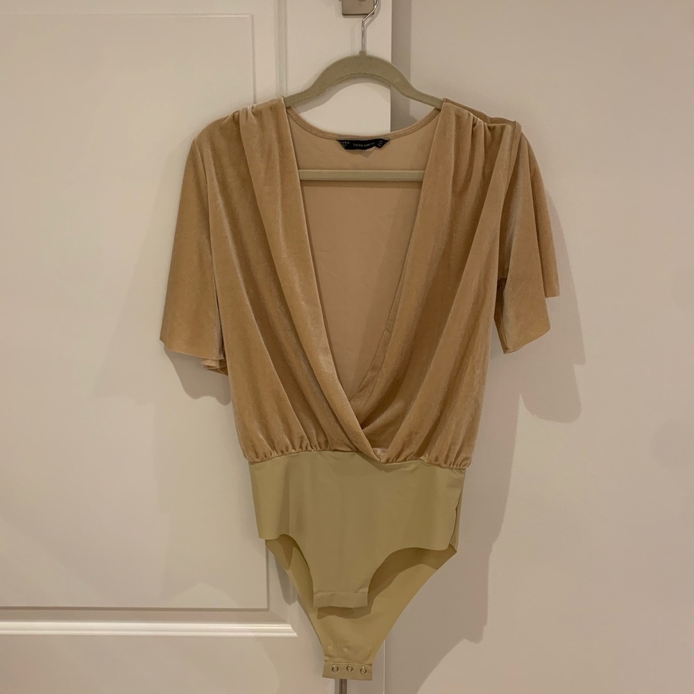ZARA velvet bodysuit